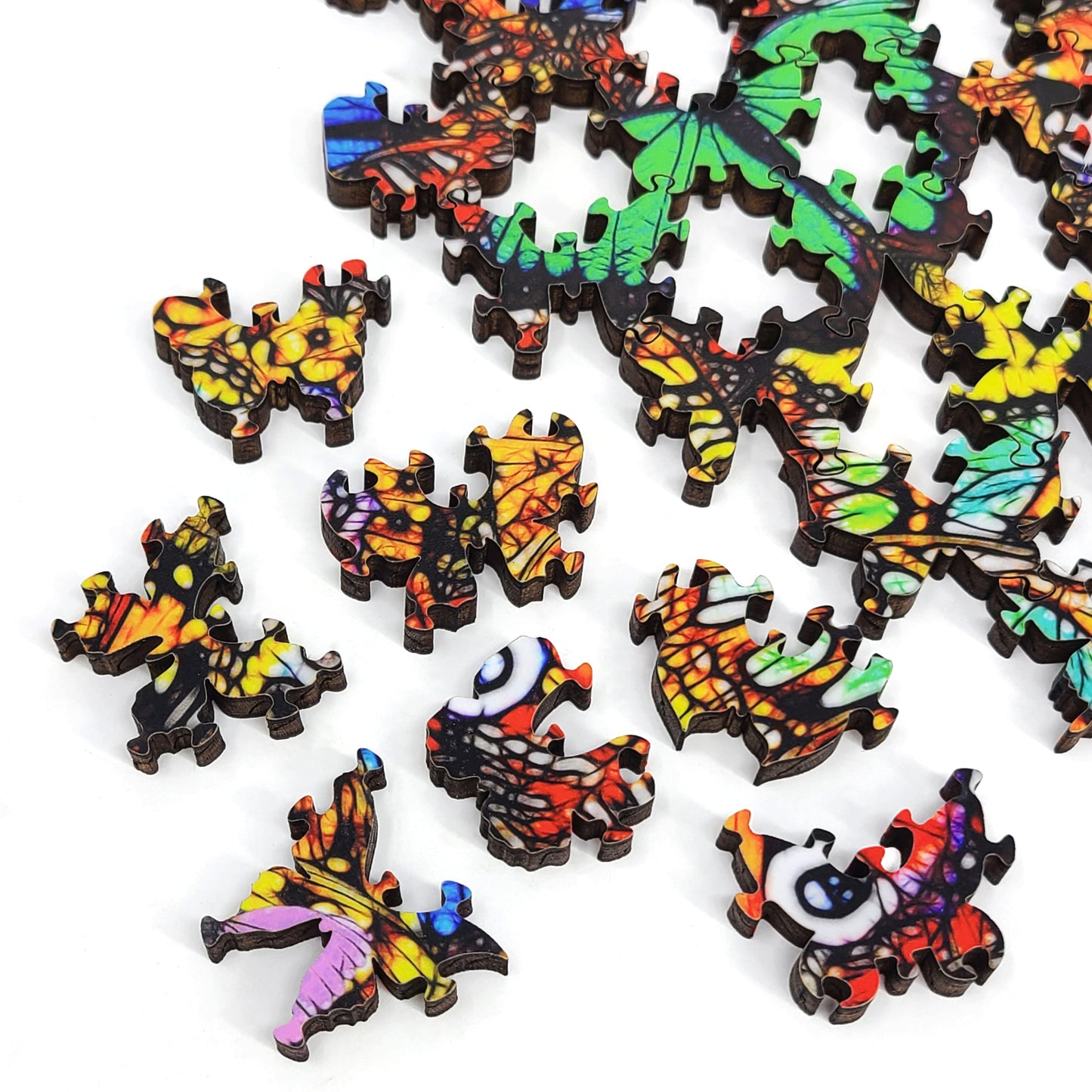 Wooden Jigsaw Puzzle with Uniquely Shaped Pieces for Adults - 216 Pieces - Challenge. Butterflies