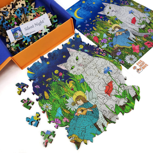 Large Format Wooden Jigsaw Puzzle for Seniors and Adults - Uniquely Shaped Pieces - 200 Pieces - Silent Night