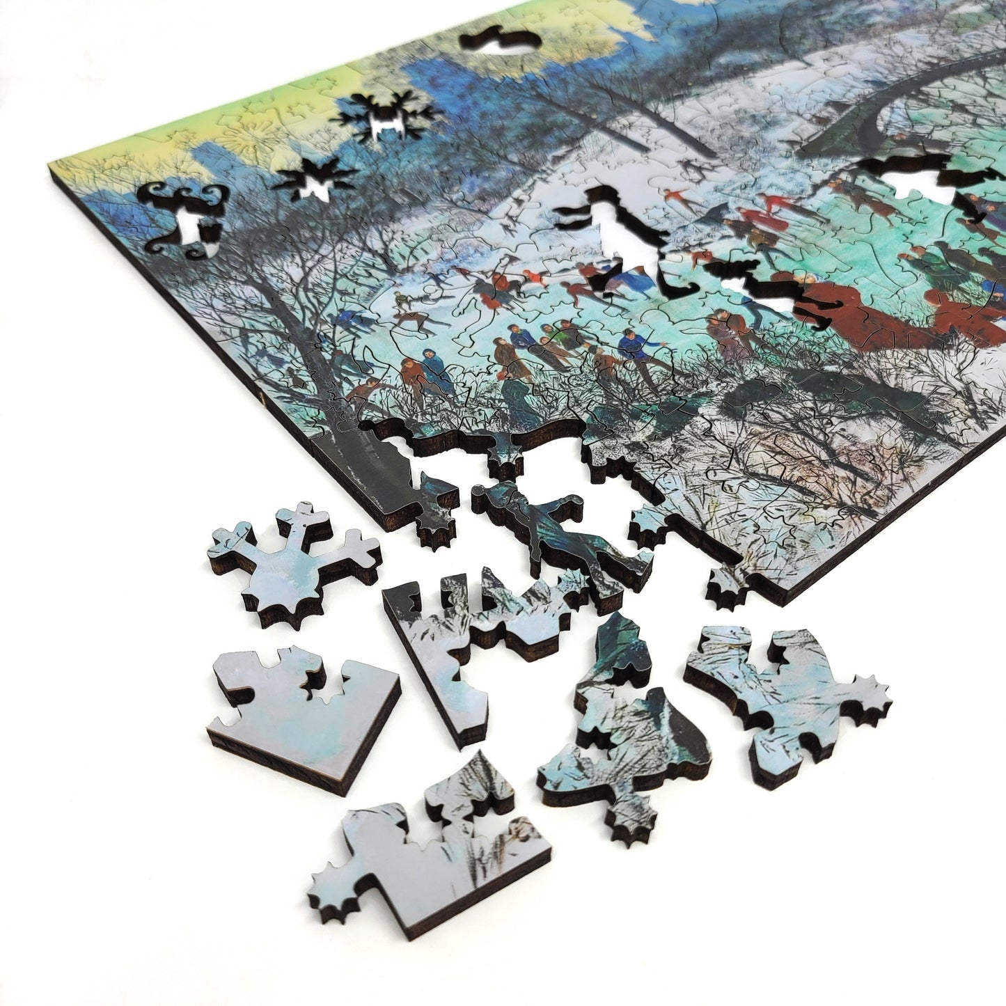 Large Format Wooden Jigsaw Puzzle for Seniors and Adults - Uniquely Shaped Pieces - 180 Pieces - Skating in Central Park