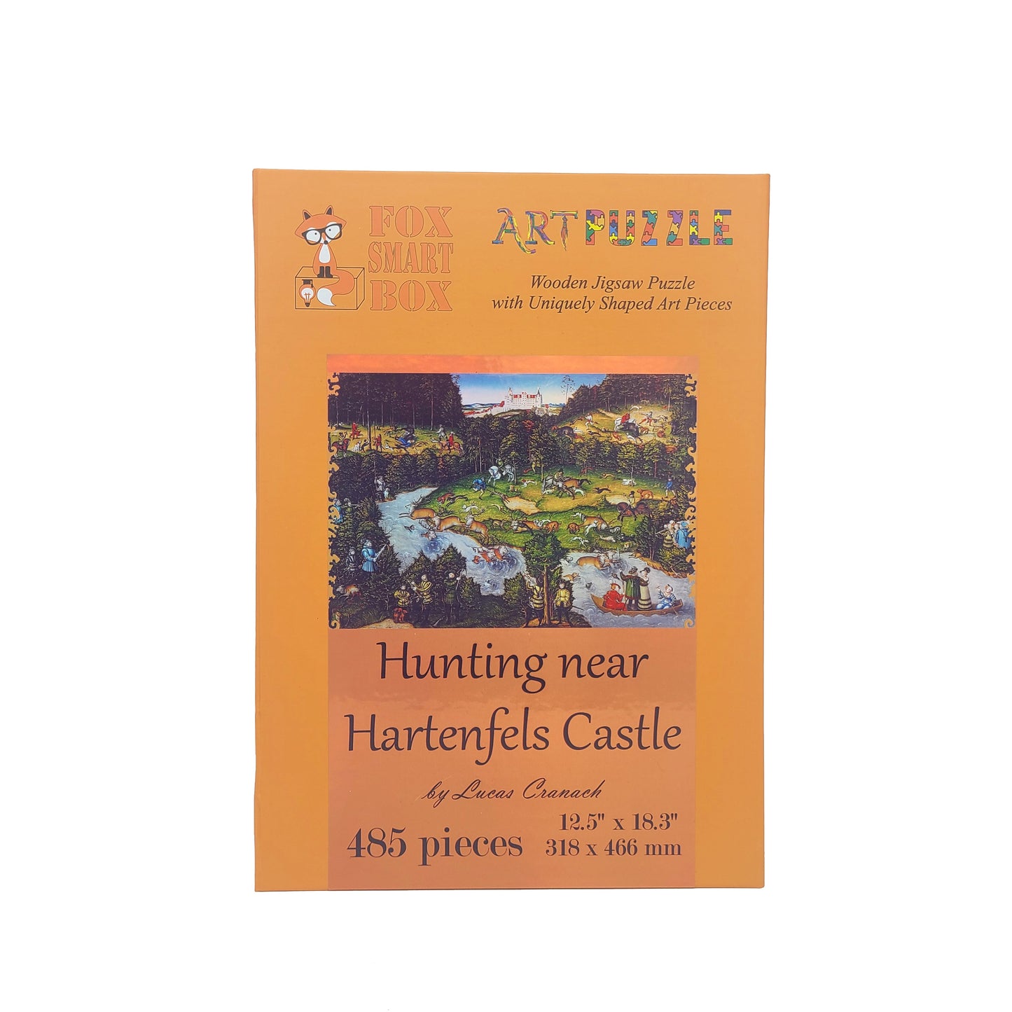 Wooden Jigsaw Puzzle with Uniquely Shaped Pieces for Adults - 485 Pieces - Hunting near Hartenfels Castle