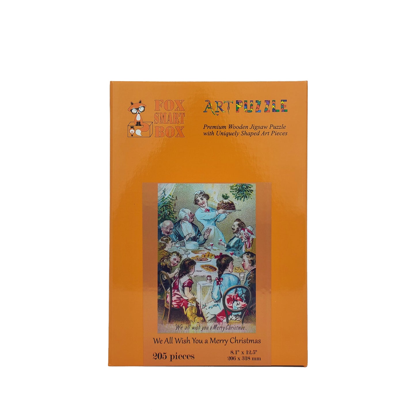 Wooden Jigsaw Puzzle for Adults - Uniquely Shaped Pieces - 205 Pieces - We all wish you a merry Christmas