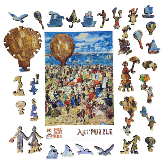 Large Format Wooden Jigsaw Puzzle with Uniquely Shaped Pieces for Seniors and Adults - 210 Pieces - The Balloon