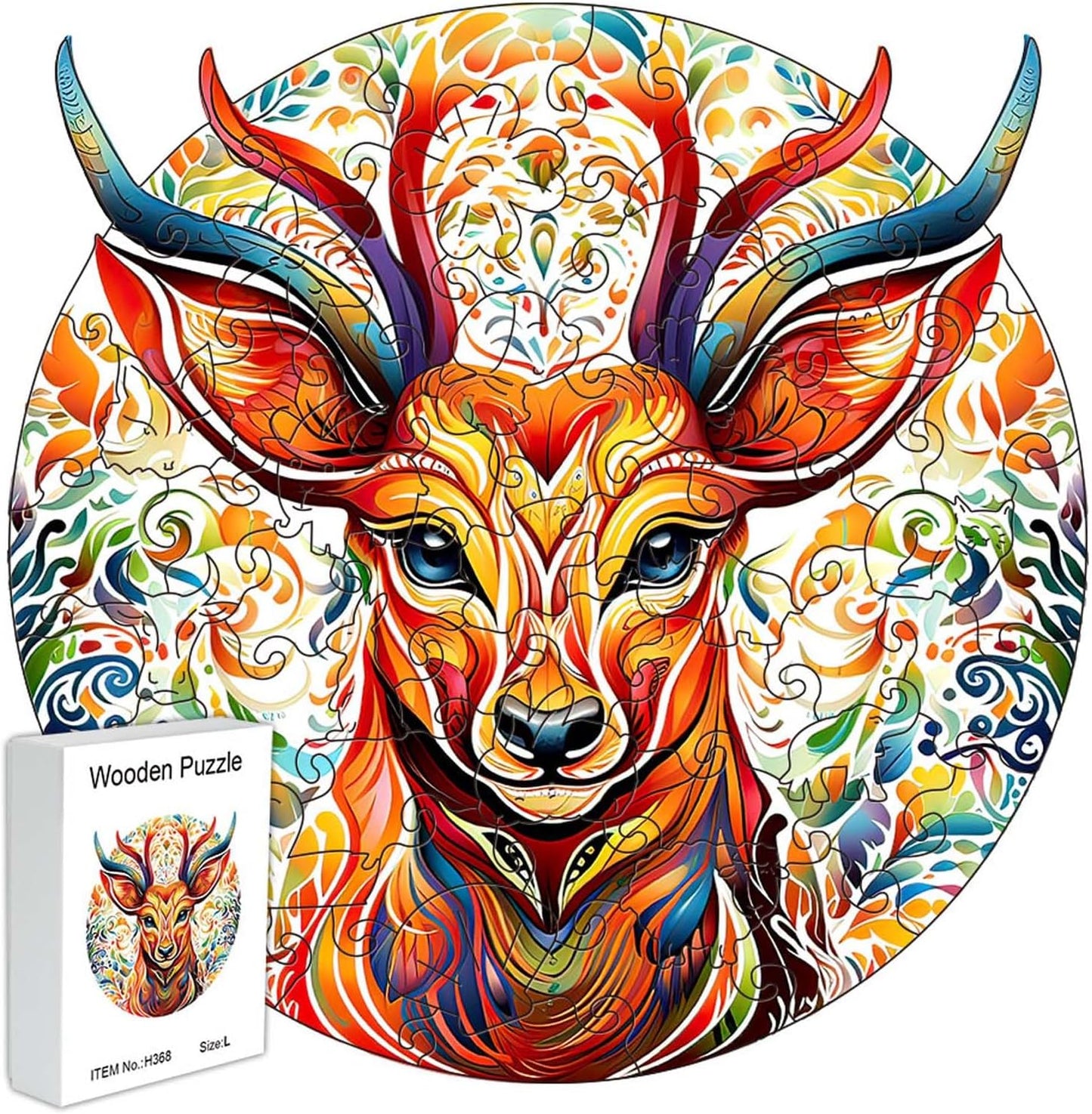 Wooden Jigsaw Puzzles for Adults, Yin Yang Style Wooden Jigsaw Puzzles for Adults Large Size Puzzles Unique Shape Puzzles, Gifts for Birthday Christmas Friends New Years Family Games