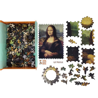 Wooden Jigsaw Puzzle for Adults - Uniquely Shaped Pieces - 220 Pieces - Mona Lisa