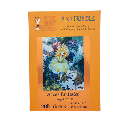 Large Format Wooden Jigsaw Puzzle with Uniquely Shaped Pieces for Seniors and Adults - 200 Pieces - Alice's Fantasies