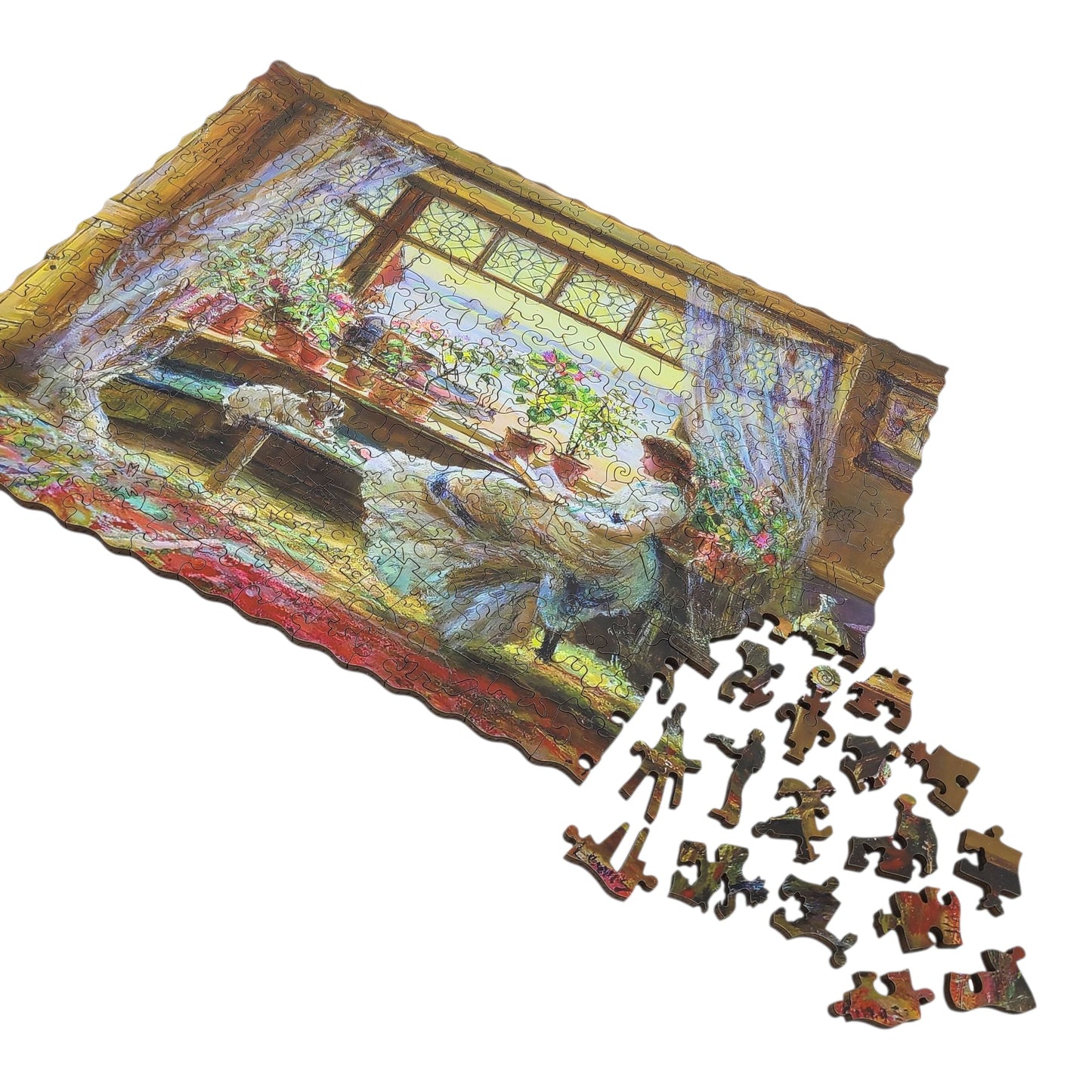 Wooden Jigsaw Puzzle for Adults - Uniquely Shaped Pieces - 275 Pieces - Reading by the Window