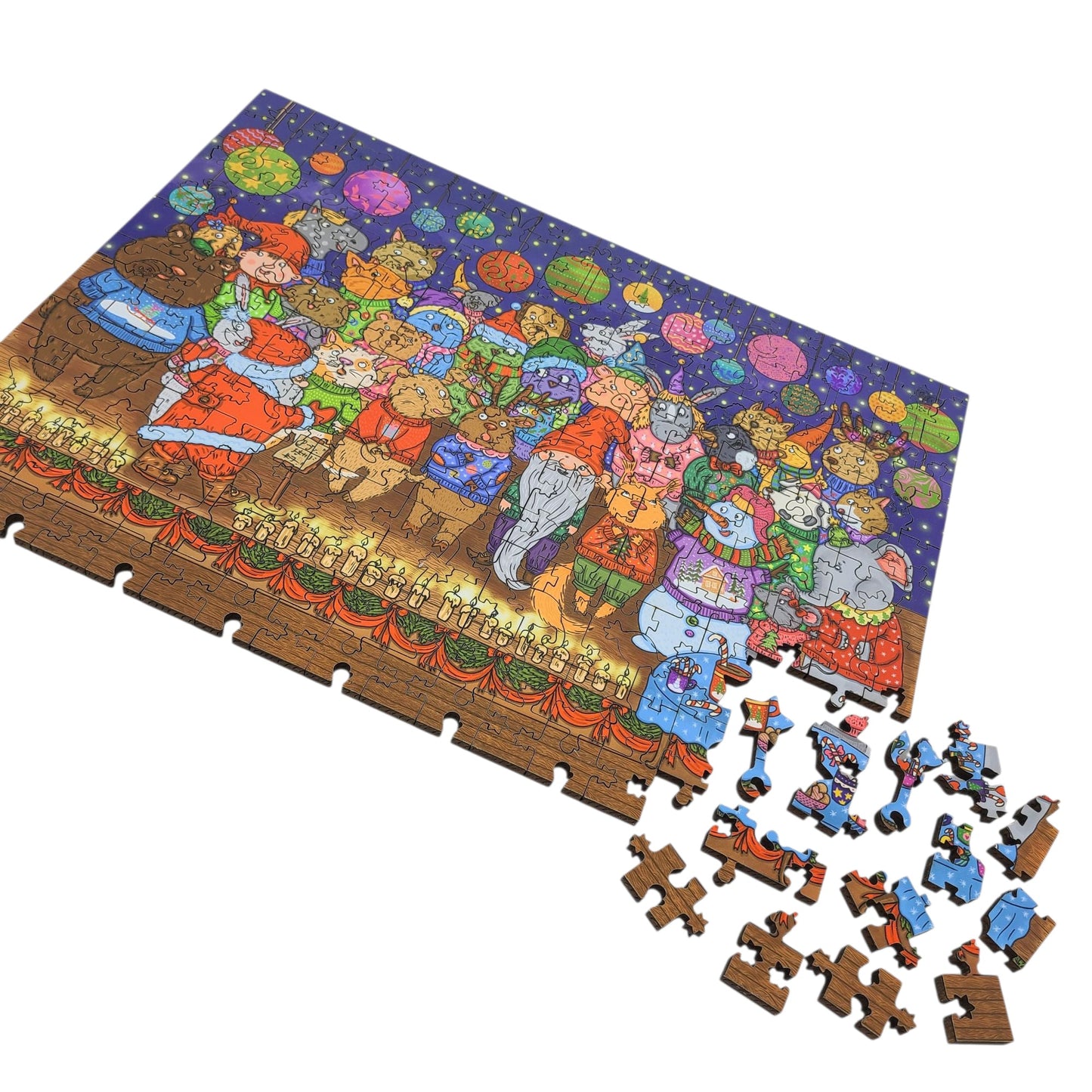 Wooden Jigsaw Puzzle for Adults - Uniquely Shaped Pieces - 205 Pieces - The Christmas Choir