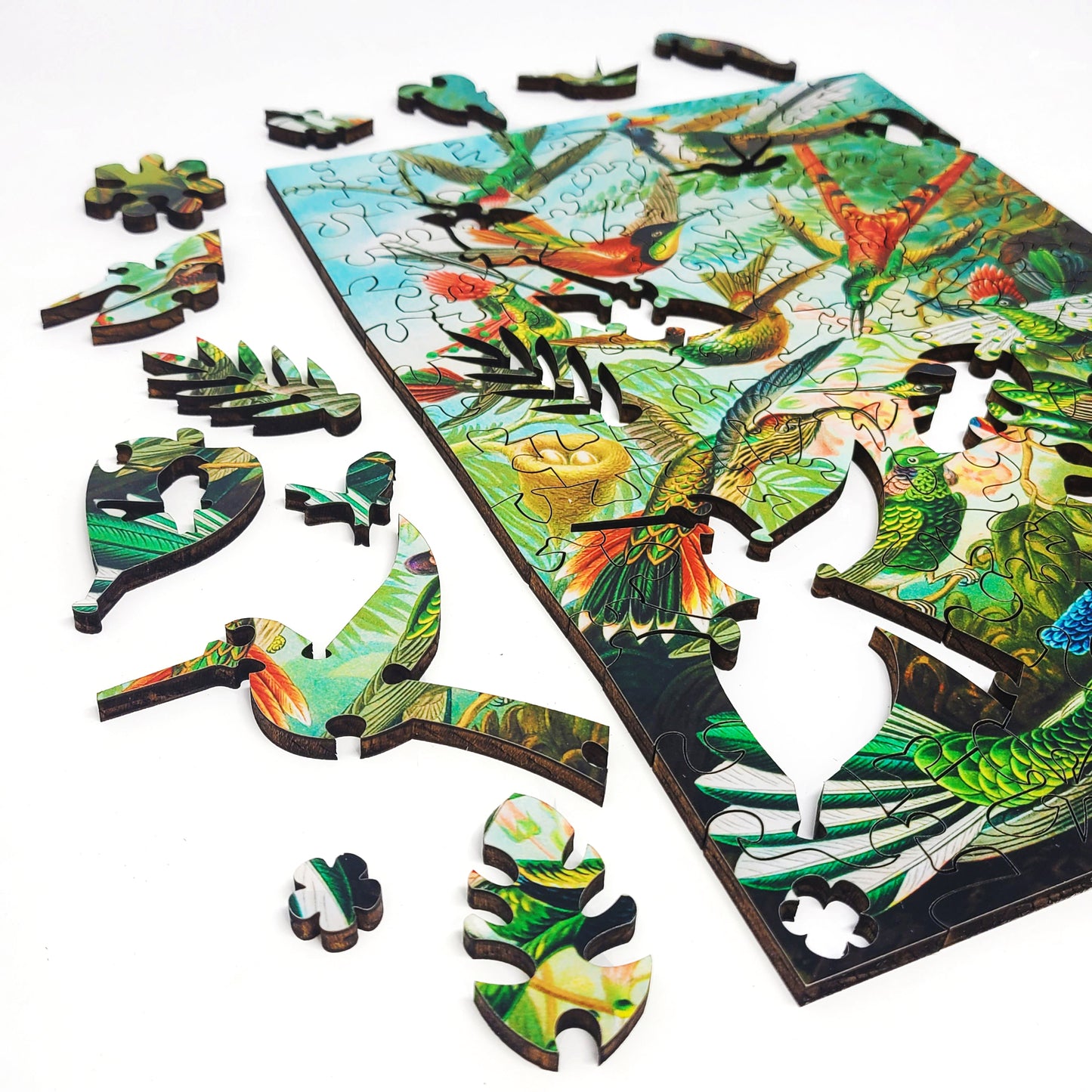 Large Format Wooden Jigsaw Puzzle for Seniors and Adults - Uniquely Shaped Pieces  - 145 Pieces - Hummingbirds
