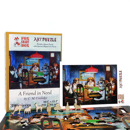 Wooden Jigsaw Puzzle with Uniquely Shaped Pieces for Adults - 390 Pieces - A Friend in Need