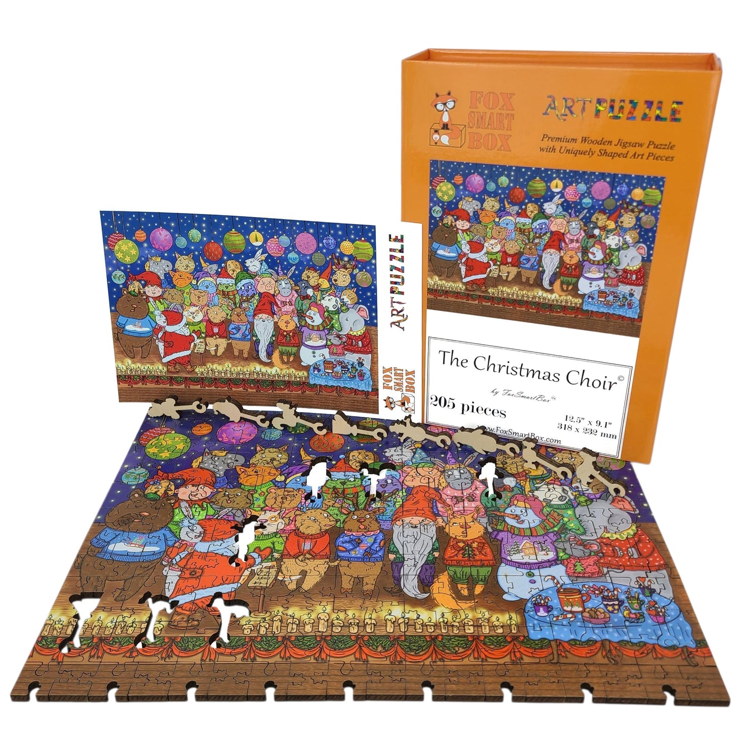 Wooden Jigsaw Puzzle for Adults - Uniquely Shaped Pieces - 205 Pieces - The Christmas Choir