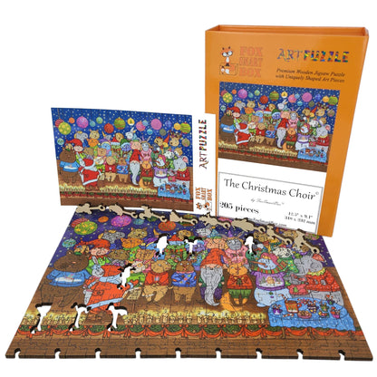 Wooden Jigsaw Puzzle for Adults - Uniquely Shaped Pieces - 205 Pieces - The Christmas Choir