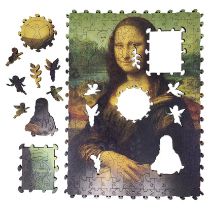 Wooden Jigsaw Puzzle for Adults - Uniquely Shaped Pieces - 220 Pieces - Mona Lisa