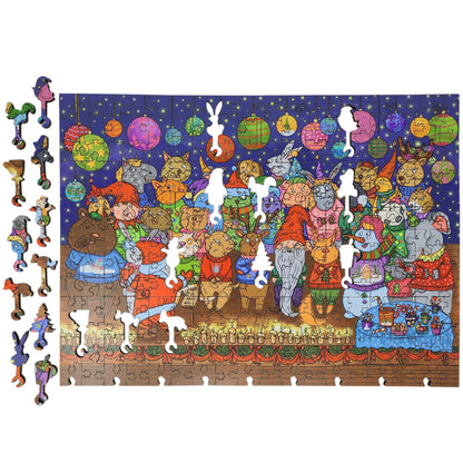 Large Format Wooden Jigsaw Puzzle with Uniquely Shaped Pieces for Seniors and Adults - 205 Pieces - The Christmas Choir