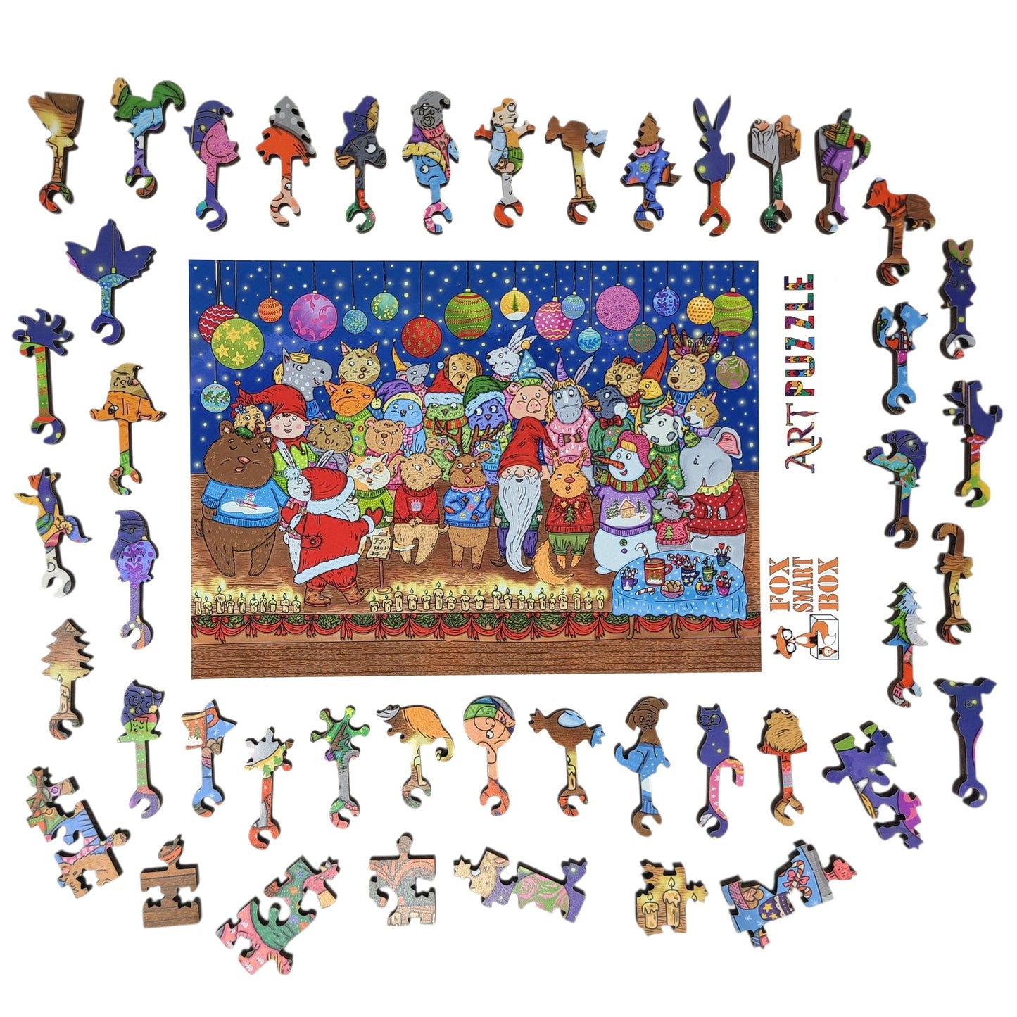 Wooden Jigsaw Puzzle for Adults - Uniquely Shaped Pieces - 205 Pieces - The Christmas Choir