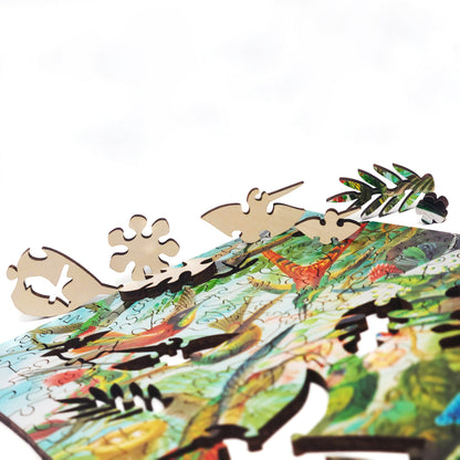 Large Format Wooden Jigsaw Puzzle for Seniors and Adults - Uniquely Shaped Pieces  - 145 Pieces - Hummingbirds