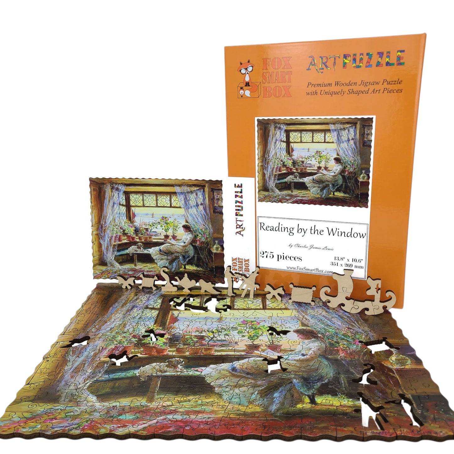 Wooden Jigsaw Puzzle for Adults - Uniquely Shaped Pieces - 275 Pieces - Reading by the Window