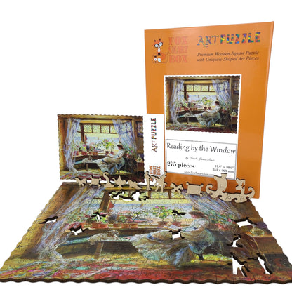 Wooden Jigsaw Puzzle for Adults - Uniquely Shaped Pieces - 275 Pieces - Reading by the Window
