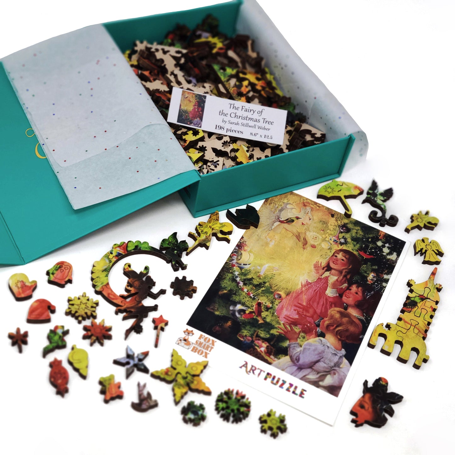 Wooden Jigsaw Puzzle with Uniquely Shaped Pieces for Adults - 198 Pieces - The Fairy of the Christmas Tree