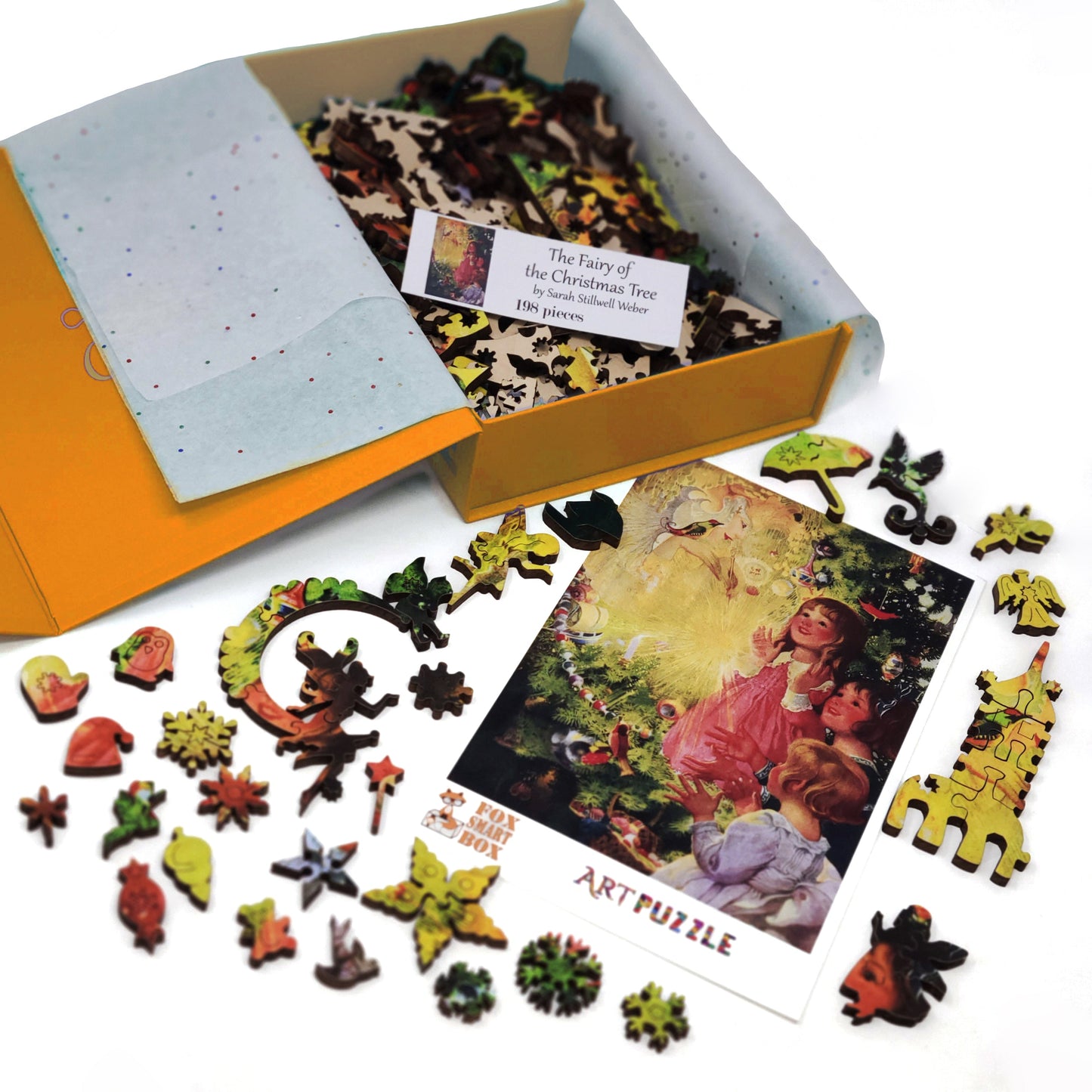 Large Format Wooden Jigsaw Puzzle for Seniors and Adults - Uniquely Shaped Pieces  - 198 Pieces - The Fairy Of The Christmas Tree