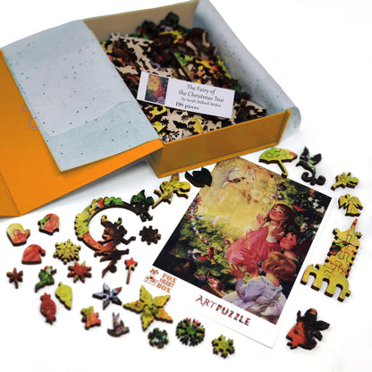 Large Format Wooden Jigsaw Puzzle for Seniors and Adults - Uniquely Shaped Pieces  - 198 Pieces - The Fairy Of The Christmas Tree
