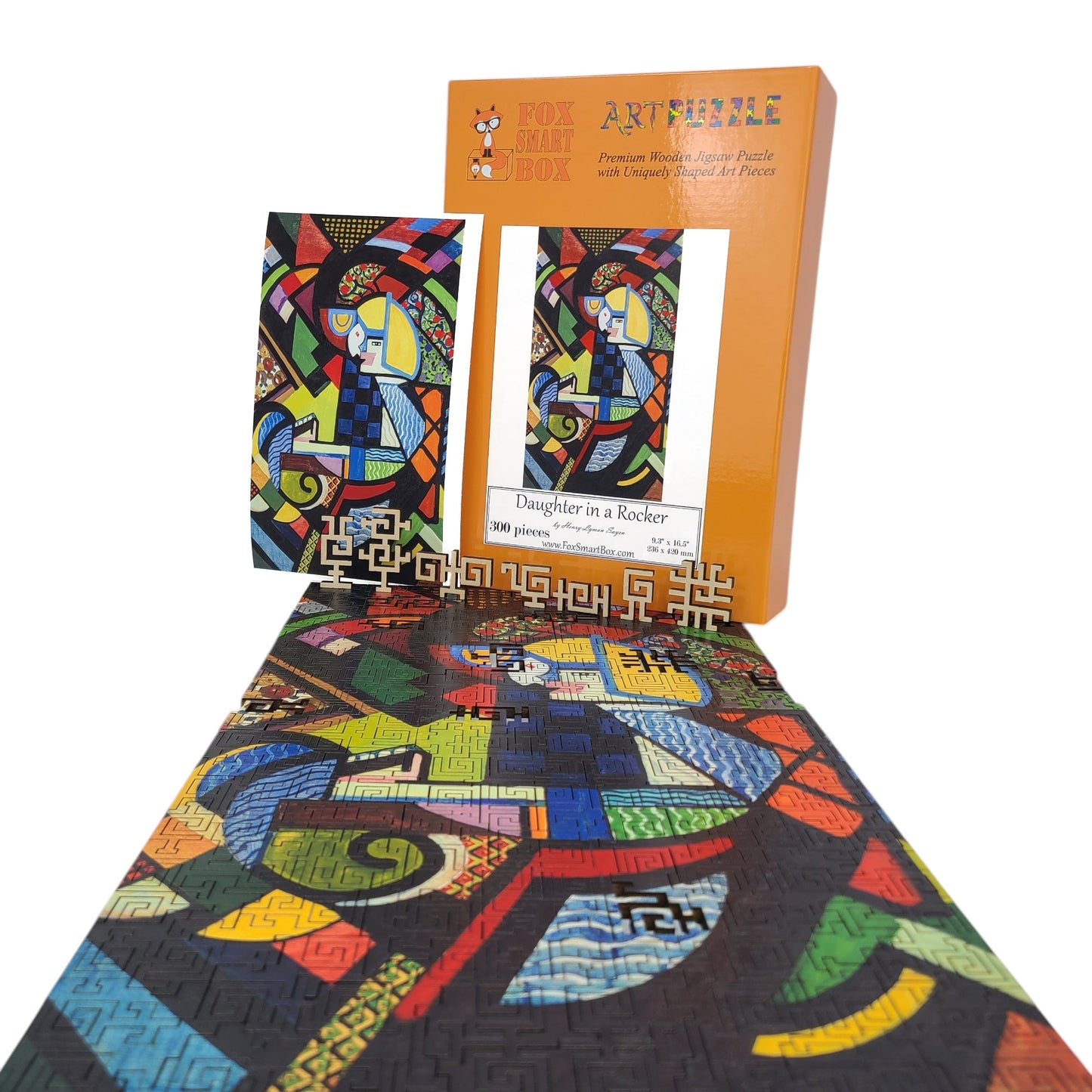 Wooden Jigsaw Puzzle for Adults - Geometric - 300 Pieces - Daughter in a Rocker