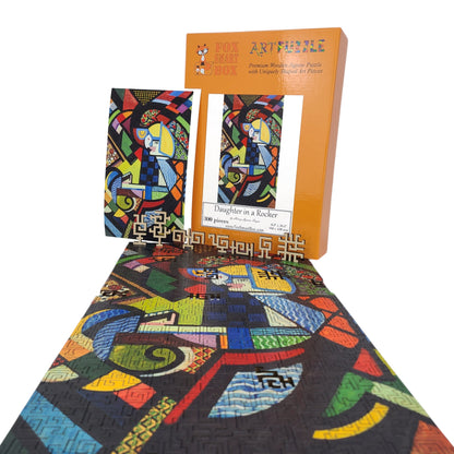 Wooden Jigsaw Puzzle for Adults - Geometric - 300 Pieces - Daughter in a Rocker