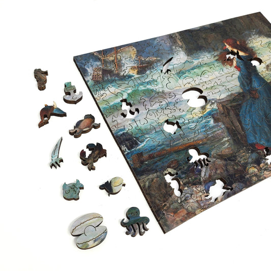 Large Format Wooden Jigsaw Puzzle with Uniquely Shaped Pieces for Seniors and Adults - 205 Pieces - Miranda