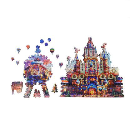 Wooden Jigsaw Puzzle with Uniquely Shaped Pieces for Adults - 425 Pieces - Magic Castle