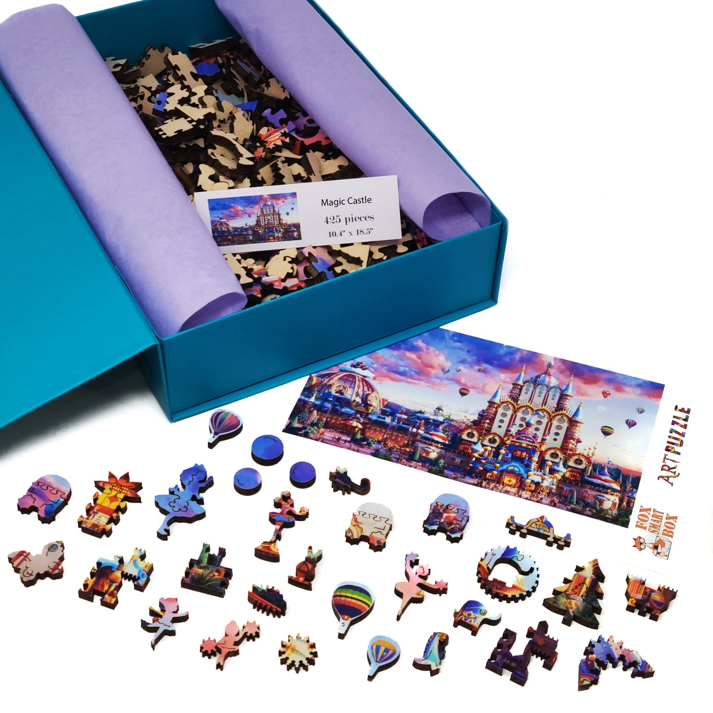 Wooden Jigsaw Puzzle with Uniquely Shaped Pieces for Adults - 425 Pieces - Magic Castle