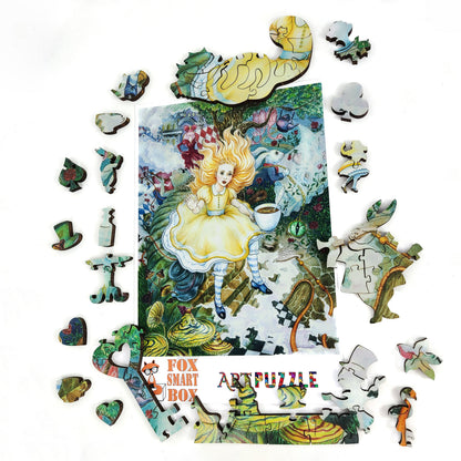 Large Format Wooden Jigsaw Puzzle with Uniquely Shaped Pieces for Seniors and Adults - 200 Pieces - Alice's Fantasies