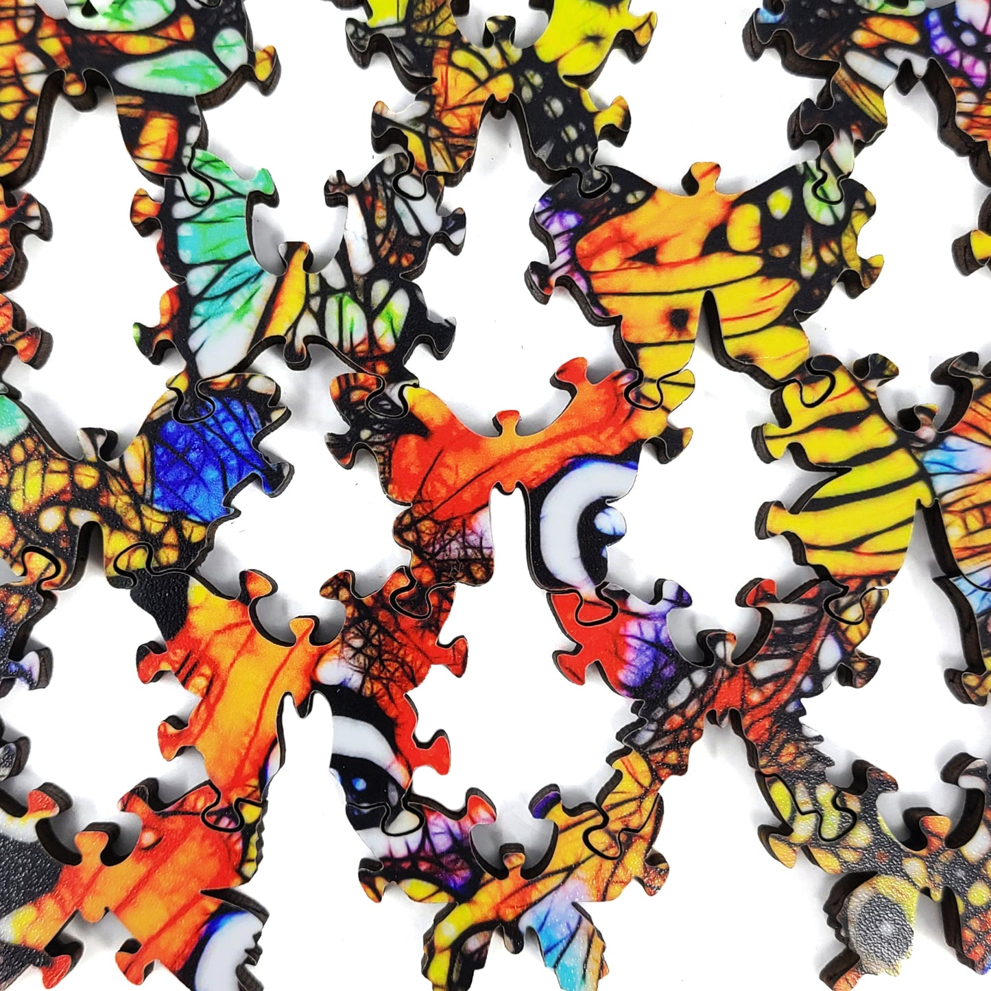 Wooden Jigsaw Puzzle with Uniquely Shaped Pieces for Adults - 216 Pieces - Challenge. Butterflies