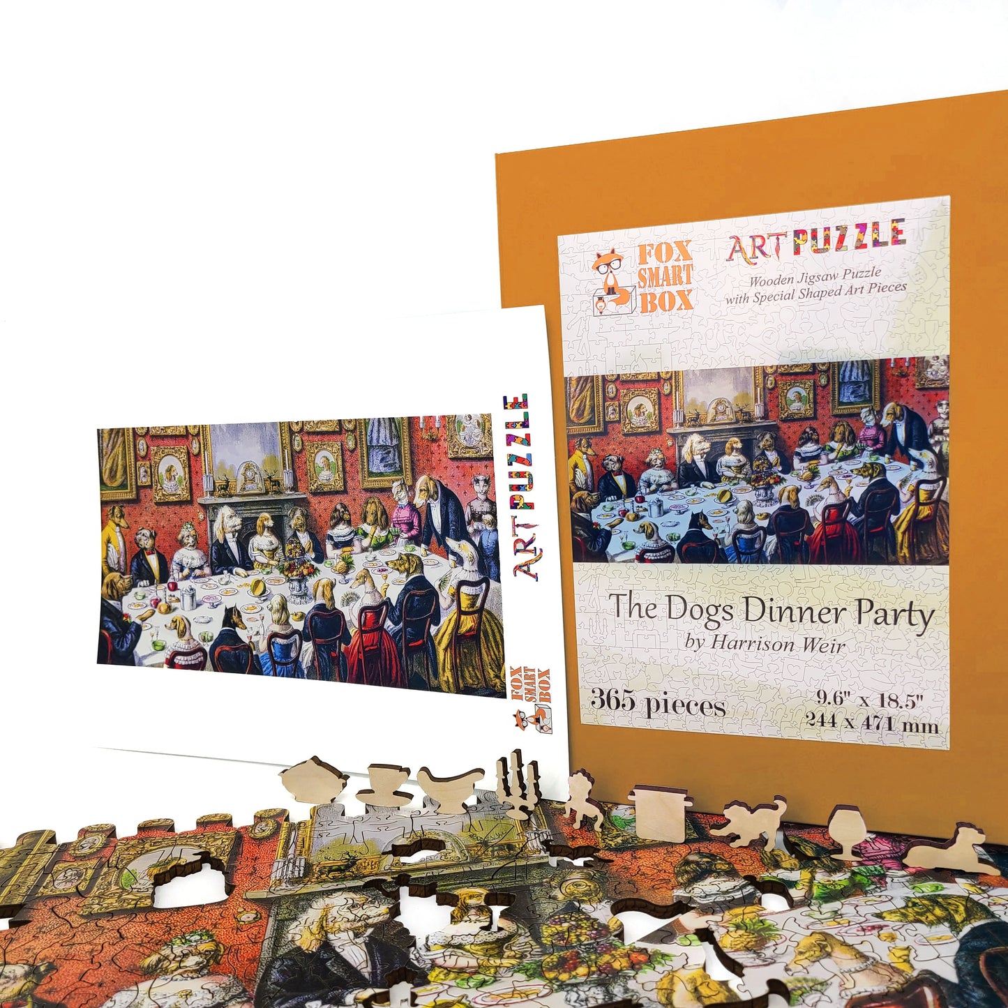 Wooden Jigsaw Puzzle with Uniquely Shaped Pieces for Adults - 365 Pieces - The Dogs dinner party