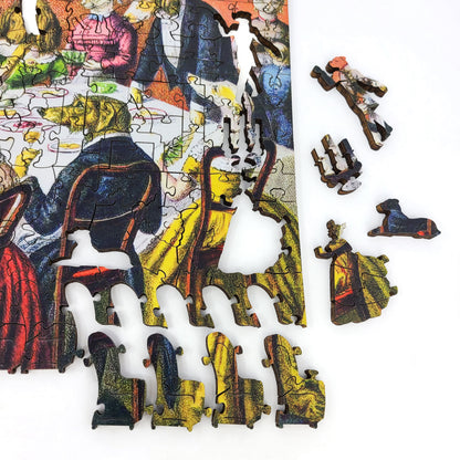Wooden Jigsaw Puzzle with Uniquely Shaped Pieces for Adults - 365 Pieces - The Dogs dinner party