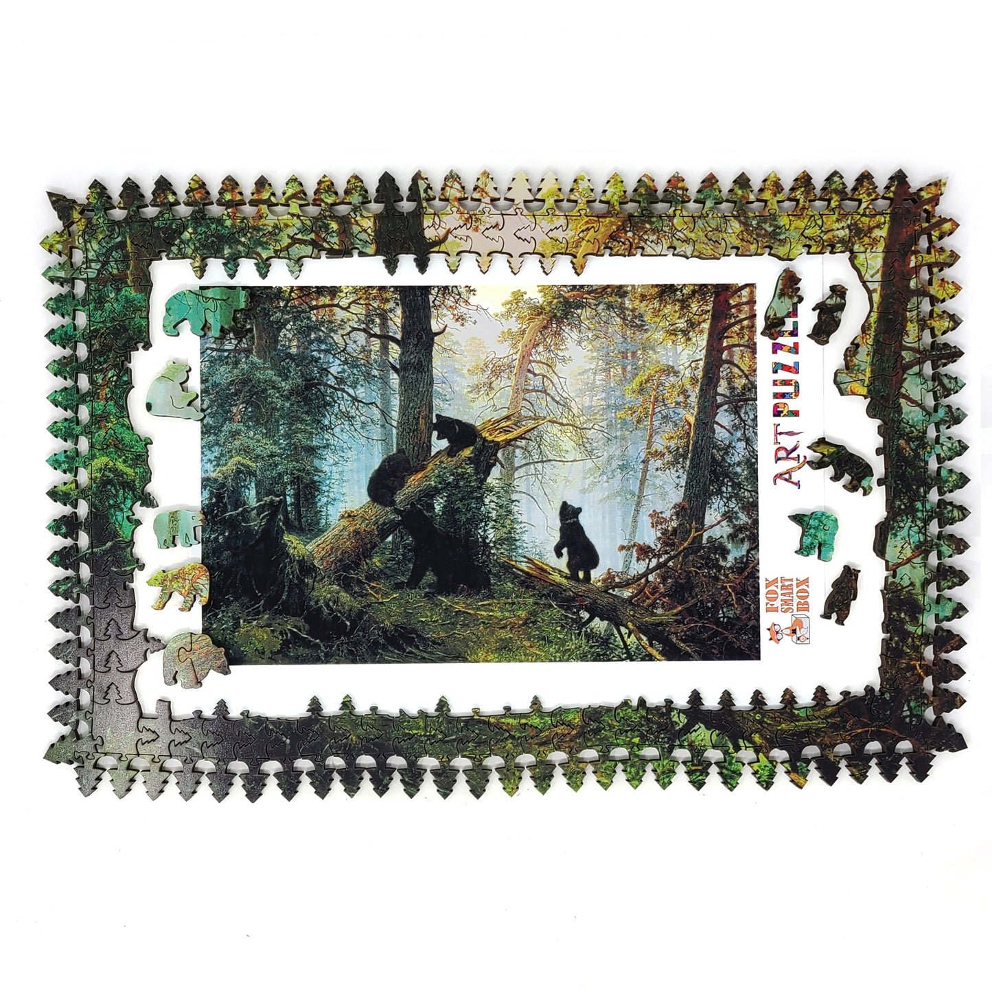 Wooden Jigsaw Puzzle with Uniquely Shaped Pieces for Adults - 390 Pieces - Morning in a Pine Forest