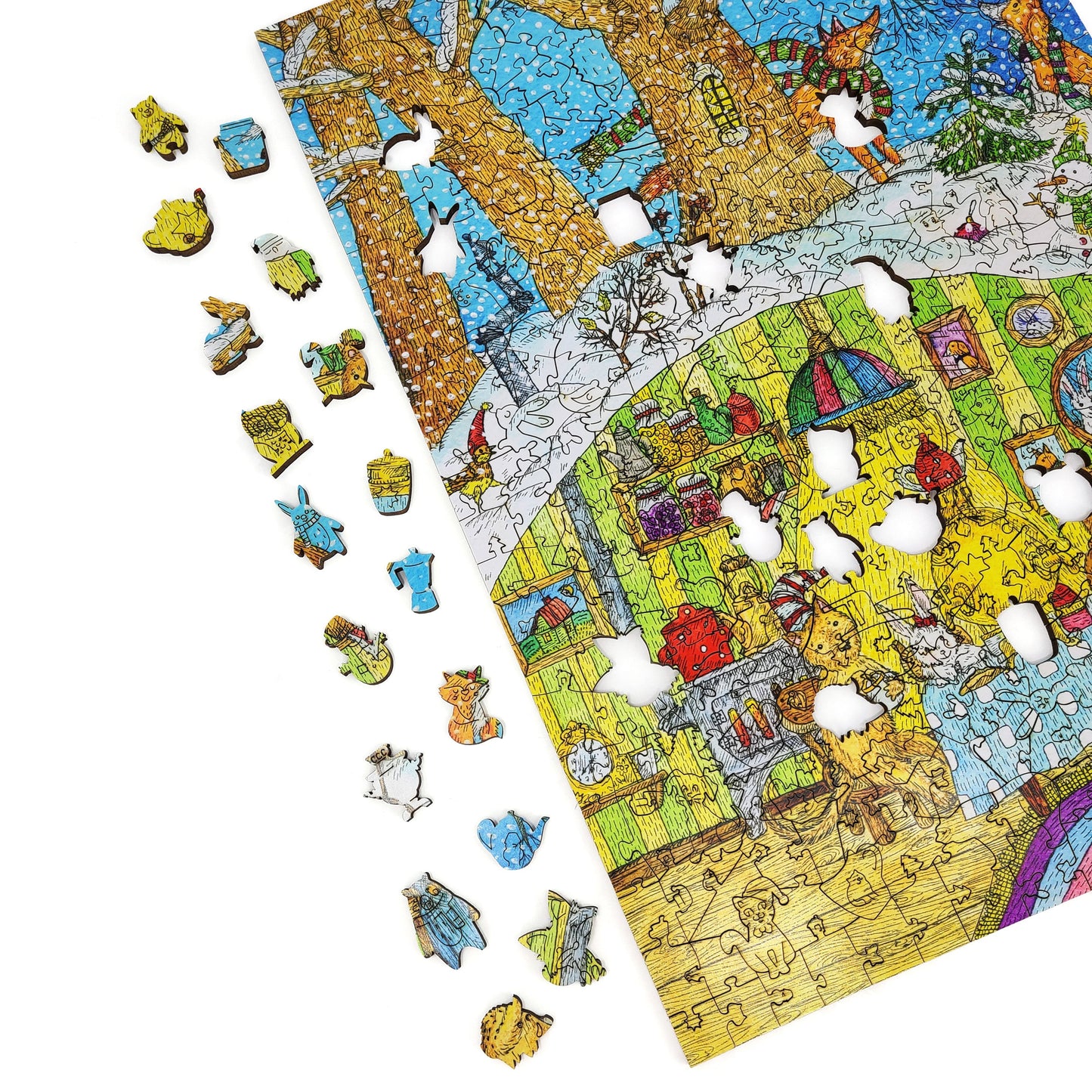 Wooden Jigsaw Puzzle with Uniquely Shaped Pieces for Adults - 385 Pieces - Visiting the Bear