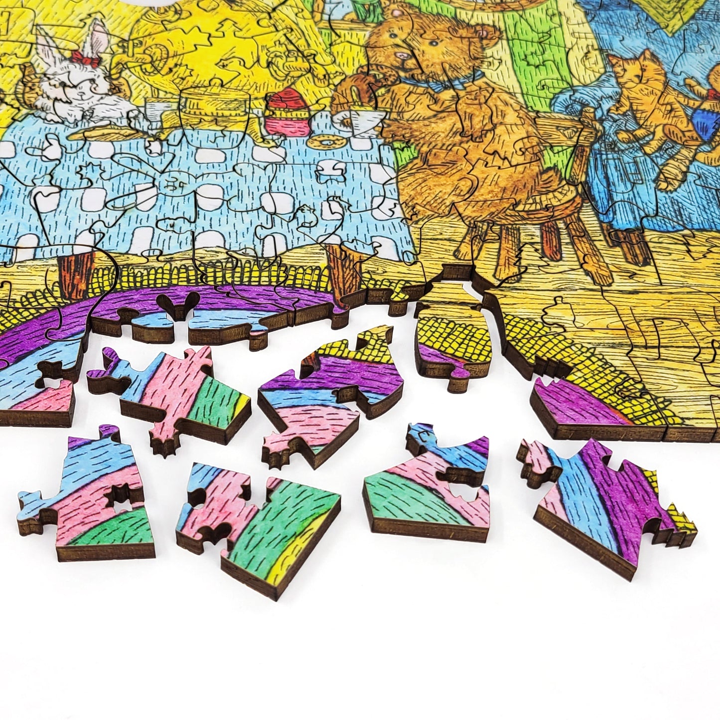 Wooden Jigsaw Puzzle with Uniquely Shaped Pieces for Adults - 385 Pieces - Visiting the Bear