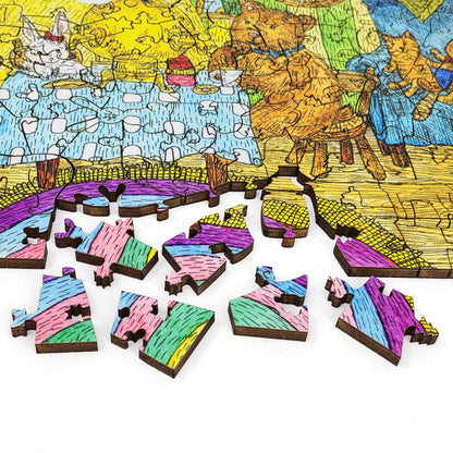 Wooden Jigsaw Puzzle with Uniquely Shaped Pieces for Adults - 385 Pieces - Visiting the Bear
