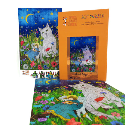 Large Format Wooden Jigsaw Puzzle for Seniors and Adults - Uniquely Shaped Pieces - 200 Pieces - Silent Night