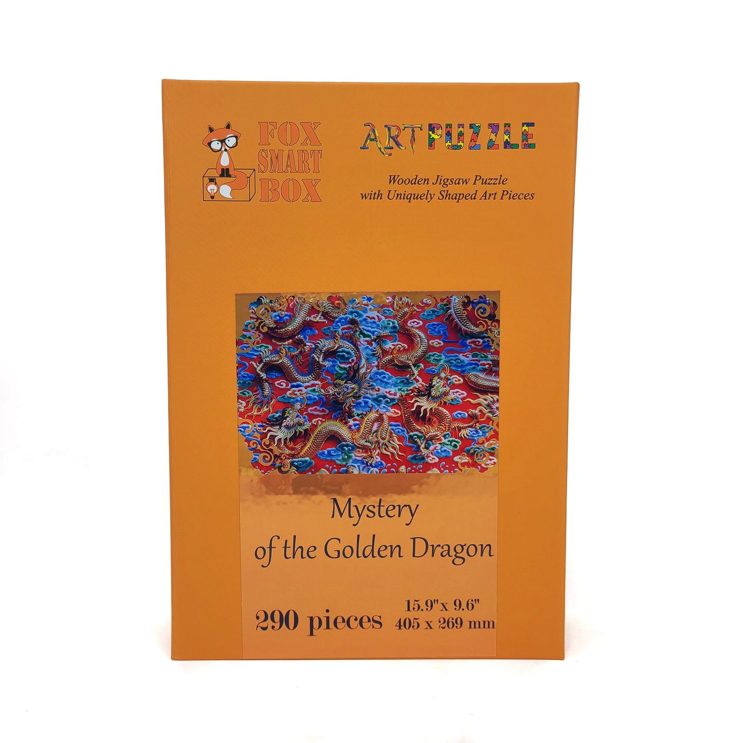 Wooden Jigsaw Puzzle with Uniquely Shaped Pieces for Adults - 290 Pieces - Mystery of The Golden Dragon