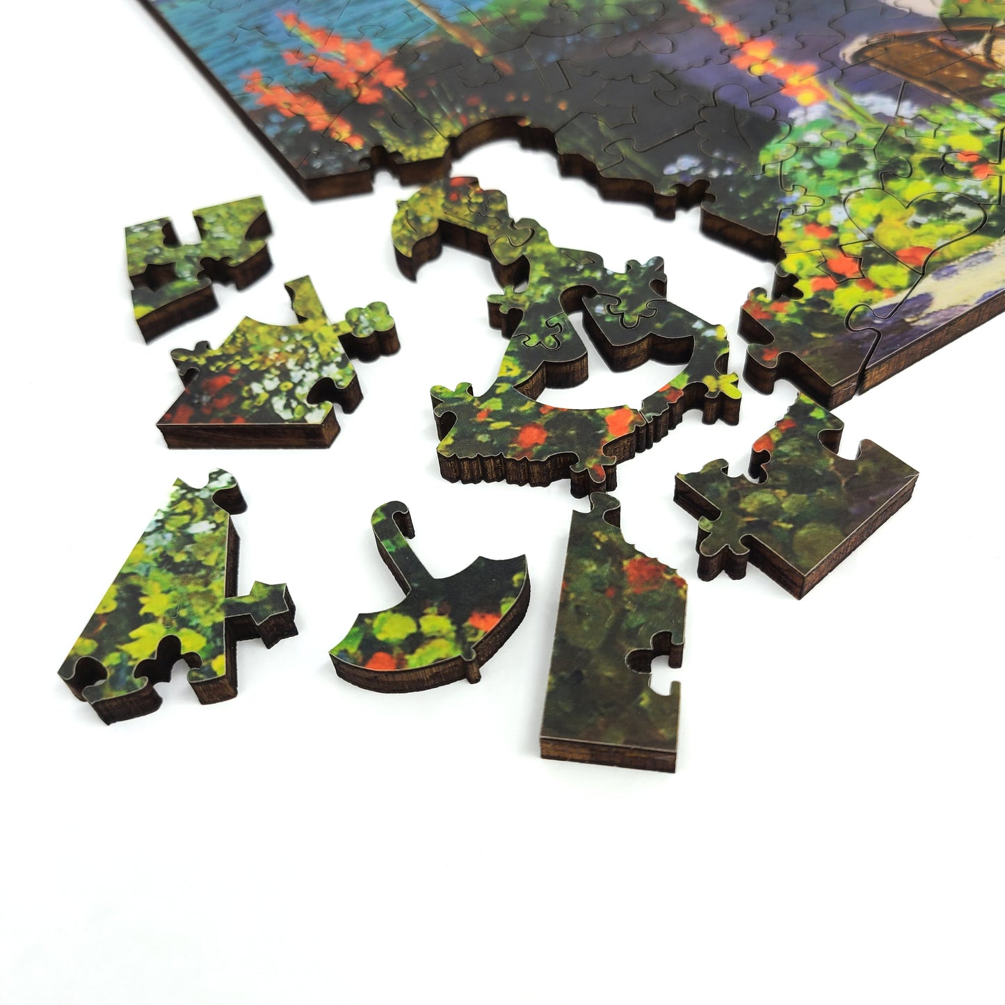 Large Format Wooden Jigsaw Puzzle for Seniors and Adults - Uniquely Shaped Pieces - 205 Pieces - The Garden at Sainte-Adresse