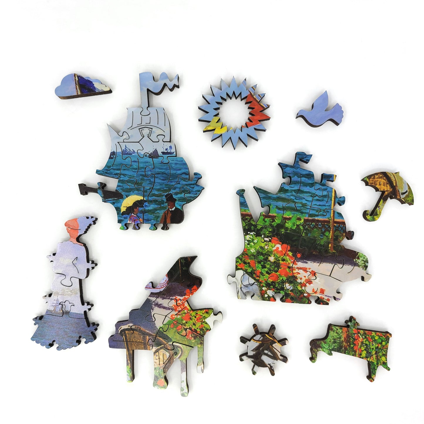 Large Format Wooden Jigsaw Puzzle for Seniors and Adults - Uniquely Shaped Pieces - 205 Pieces - The Garden at Sainte-Adresse