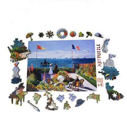 Large Format Wooden Jigsaw Puzzle for Seniors and Adults - Uniquely Shaped Pieces - 205 Pieces - The Garden at Sainte-Adresse