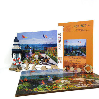 Large Format Wooden Jigsaw Puzzle for Seniors and Adults - Uniquely Shaped Pieces - 205 Pieces - The Garden at Sainte-Adresse