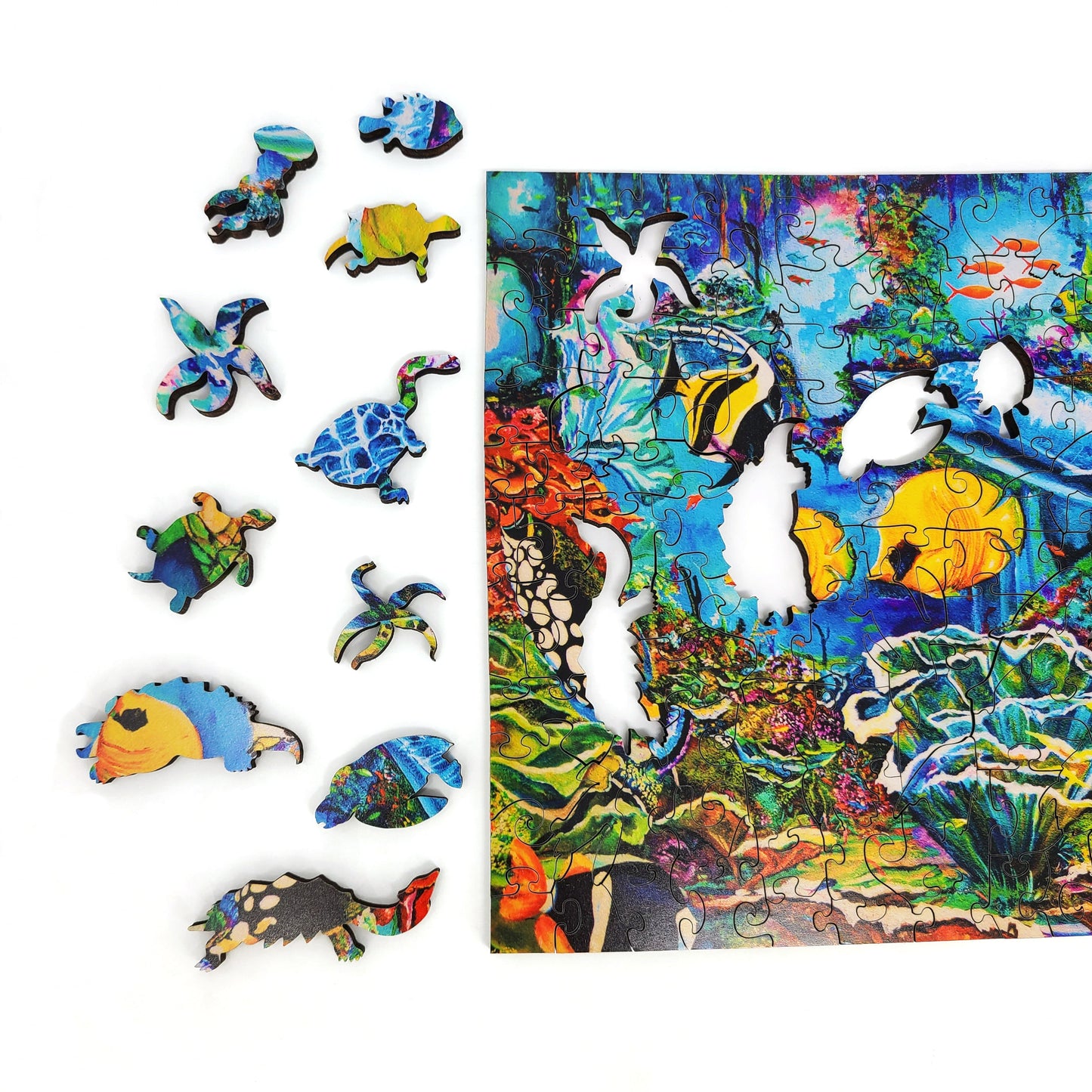 Large Format Wooden Jigsaw Puzzle for Seniors and Adults - Uniquely Shaped Pieces  - 165 Pieces - Sea World