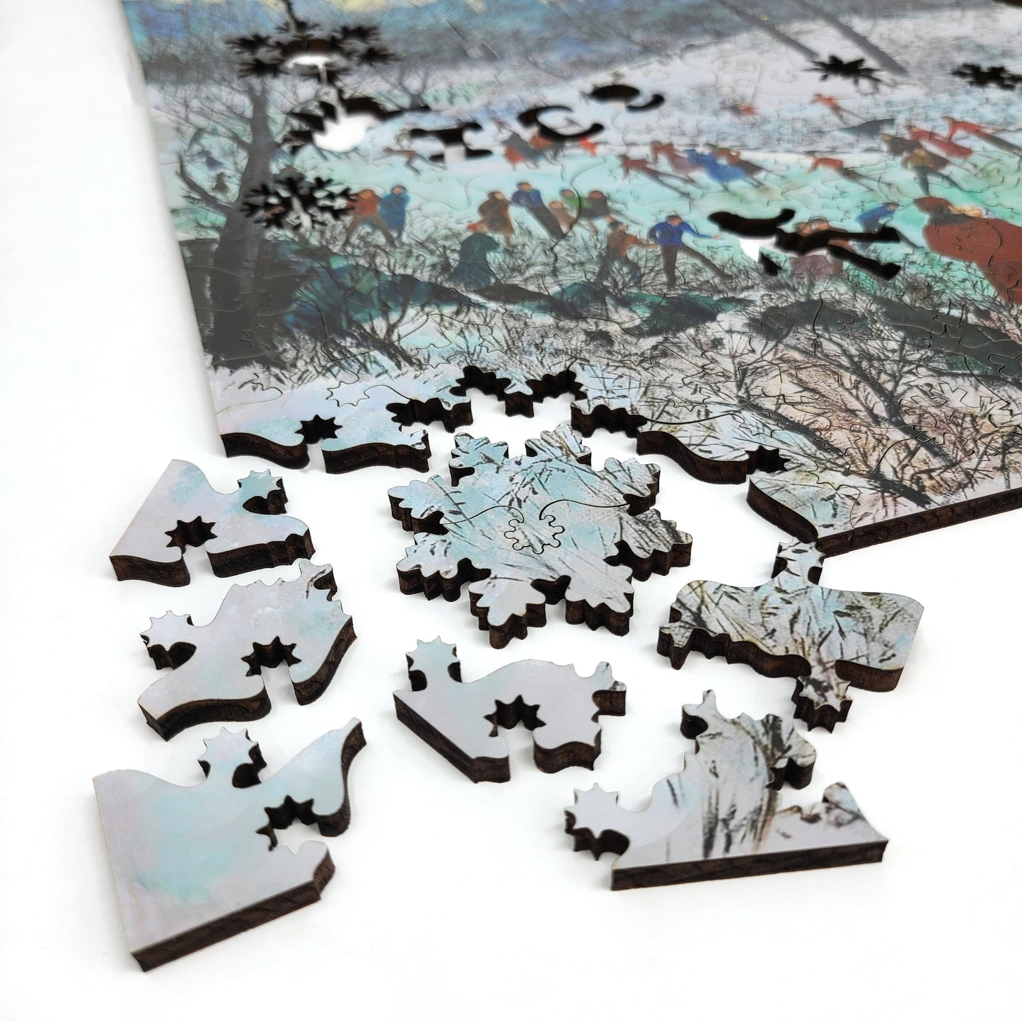 Wooden Jigsaw Puzzle with Uniquely Shaped Pieces for Adults - 370 Pieces - Skating in Central Park