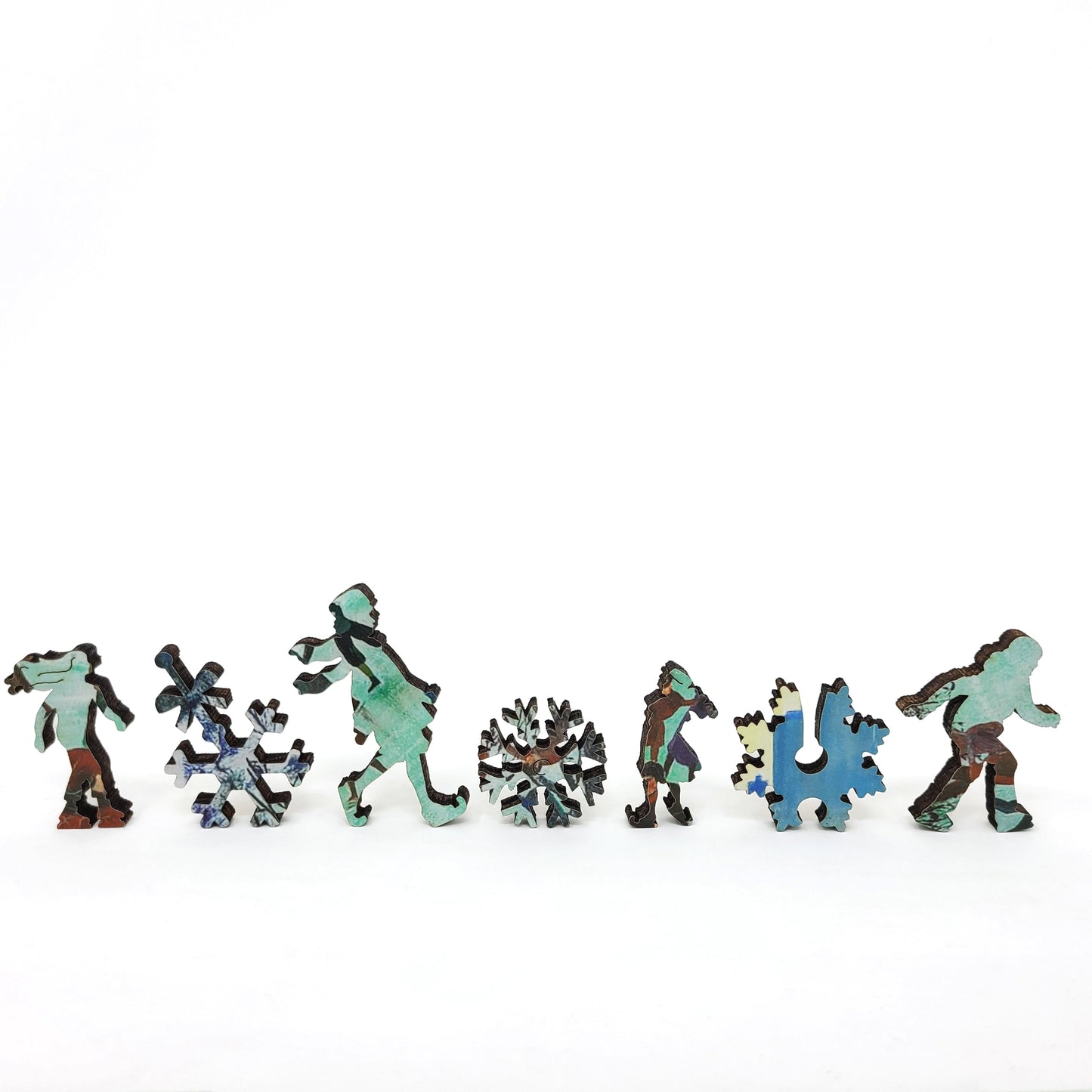 Wooden Jigsaw Puzzle with Uniquely Shaped Pieces for Adults - 370 Pieces - Skating in Central Park