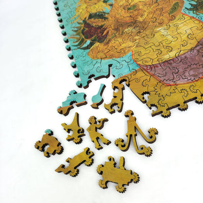 Wooden Jigsaw Puzzle with Uniquely Shaped Pieces for Adults - 170 Pieces - Sunflowers (3rd Version}