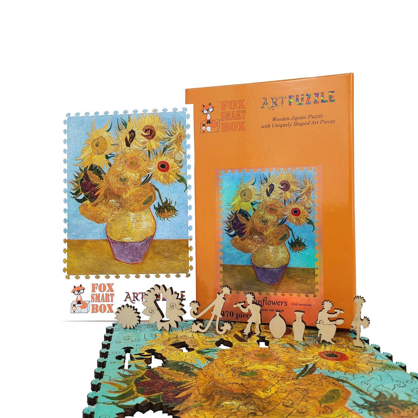 Large Format Wooden Jigsaw Puzzle for Seniors and Adults - Uniquely Shaped Pieces - 170 Pieces - Sunflowers (3rd Version)