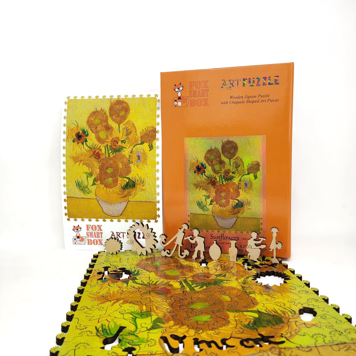 Wooden Jigsaw Puzzle with Uniquely Shaped Pieces for Adults - 170 Pieces - Sunflowers (4th Version}