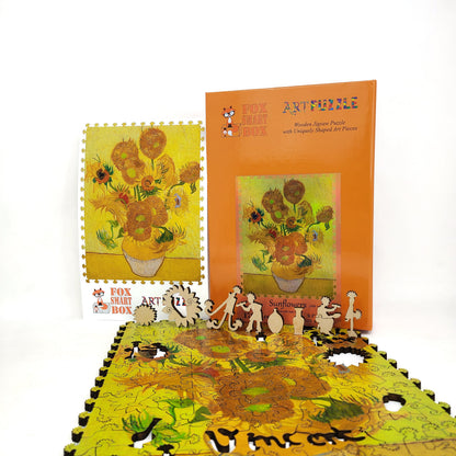 Wooden Jigsaw Puzzle with Uniquely Shaped Pieces for Adults - 170 Pieces - Sunflowers (4th Version}